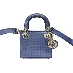 Dior Lady Cannage metallic CHRISTIAN blue
